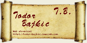 Todor Bajkić vizit kartica